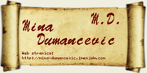 Mina Dumančević vizit kartica